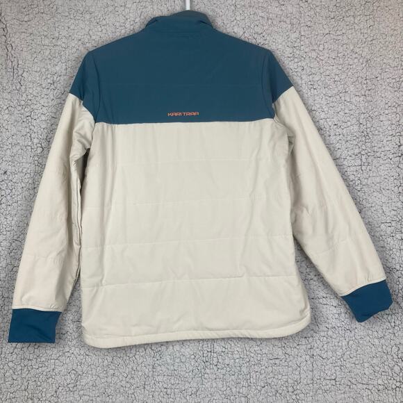 Kari Traa Siri 1/2 Zip Jacket Womens L White Blue Orange Zip Quilted Pullover - Picture 2 of 10